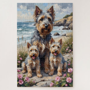 Skye Terrier Küsten-Gartenkunst Puzzle