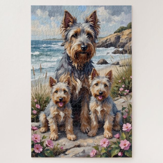 Skye Terrier Küsten-Gartenkunst Puzzle (Vertikal)