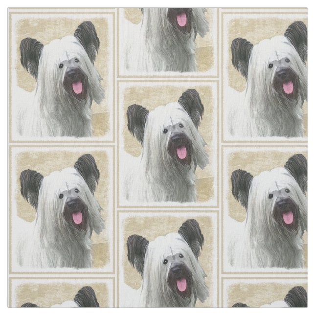Skye Terrier-Malerei - niedliche ursprüngliche Stoff (Muster)