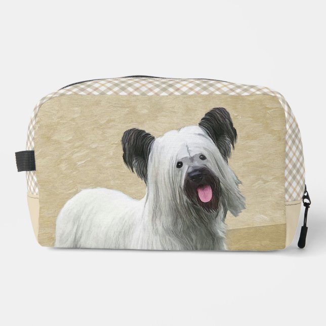 Skye Terrier Malerei Silver Gray Original Hunde Ku Waschbeutel (Vorderseite)