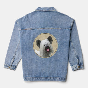 Skye Terrier Malerei - Süße originelle Hundekunst Jeansjacke