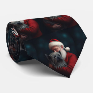 Skye Terrier mit Santa Claus Festive Weihnachten Krawatte
