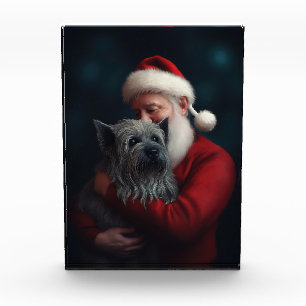 Skye Terrier mit Weihnachtsmann Weihnachten Fotoblock