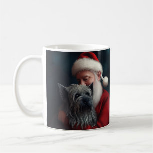 Skye Terrier mit Weihnachtsmann Weihnachten Kaffeetasse
