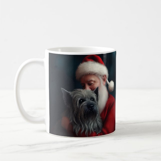 Skye Terrier mit Weihnachtsmann Weihnachten Kaffeetasse (Links)