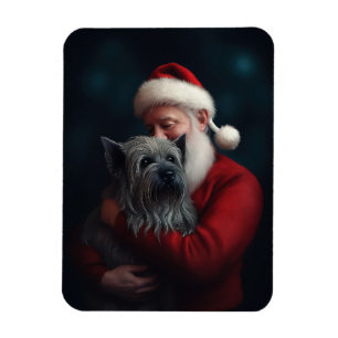Skye Terrier mit Weihnachtsmann Weihnachten Magnet