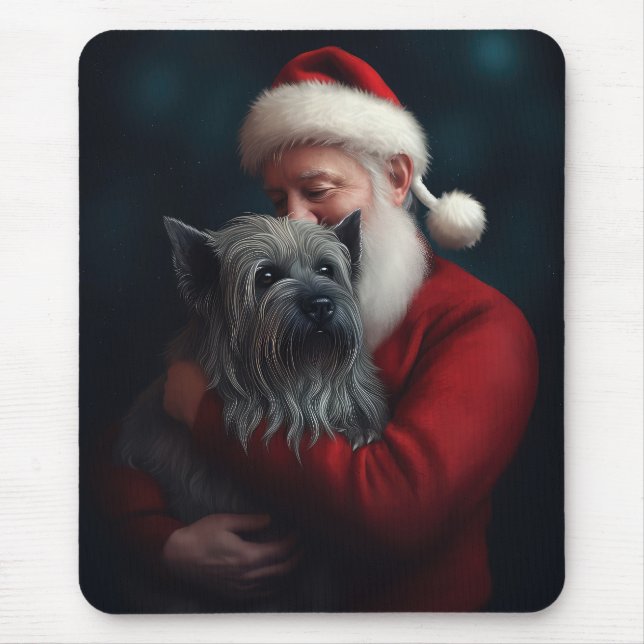Skye Terrier mit Weihnachtsmann Weihnachten Mousepad (Vorne)