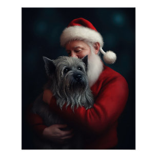 Skye Terrier mit Weihnachtsmann Weihnachten Poster