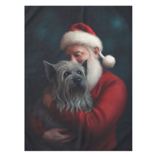Skye Terrier mit Weihnachtsmann Weihnachten Tischdecke