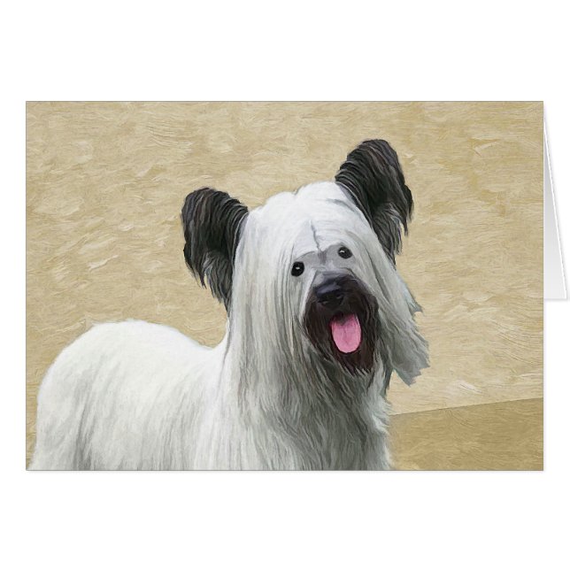 Skye Terrier Painting - Niedliche Original Dog Art (Vorderseite (Horizontal))