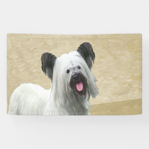 Skye Terrier Painting - Niedliche Original Dog Art Banner