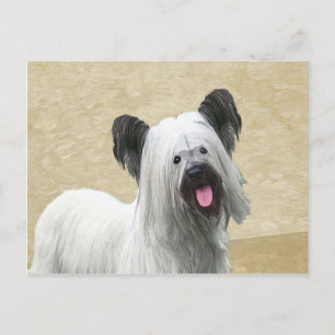 Skye Terrier Painting - Niedliche Original Dog Art Postkarte