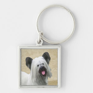 Skye Terrier Painting - Niedliche Original Dog Art Schlüsselanhänger