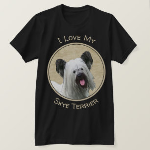 Skye Terrier Painting - Niedliche Original Dog Art T-Shirt