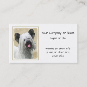 Skye Terrier Painting - Niedliche Original Dog Art Visitenkarte