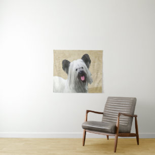 Skye Terrier Painting - Niedliche Original Dog Art Wandteppich