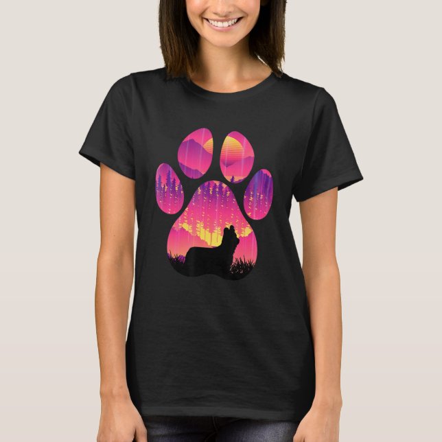 Skye Terrier Paw Mama Vater Hunde Männer T-Shirt (Vorderseite)
