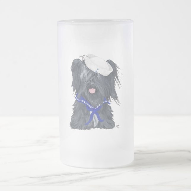 Skye Terrier Sailor Mattglas Bierglas (Mittel)