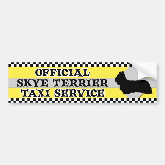 Skye Terrier-Taxi-Service-Autoaufkleber Autoaufkleber (Vorne)