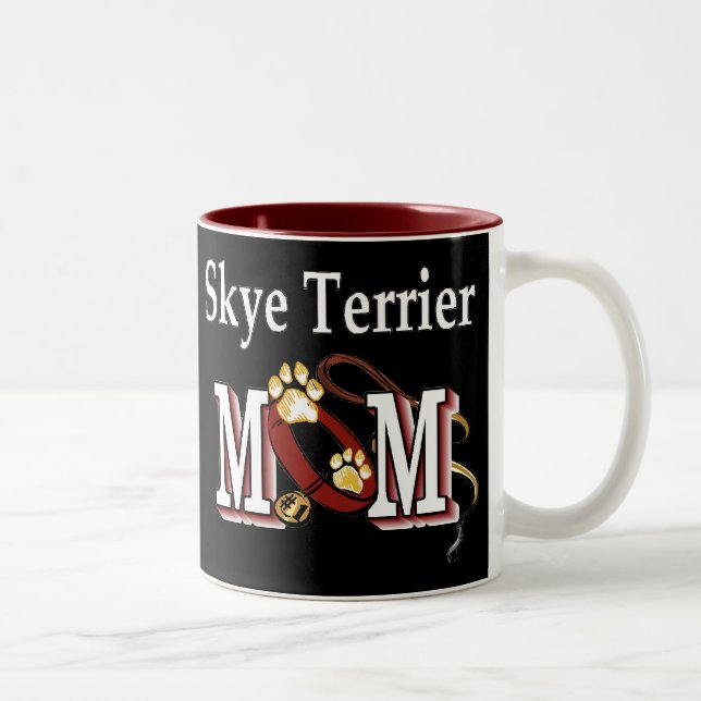 Skye Terrier Vater Geschenke Zweifarbige Tasse (Rechts)