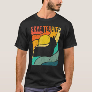 Skye Terrier Vintage-Sonnenuntergang Mama Papa T-Shirt