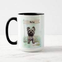 Skye Terrier Wasserfarben personalisierter Hund