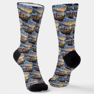 Skye Terrier Weihnachtsboot-Feiertag Socken