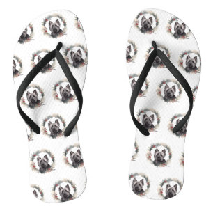 Skye Terrier Weihnachtsmann Festliche Jungfrau Flip Flops