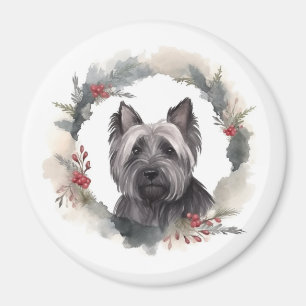 Skye Terrier Weihnachtsmann Festliche Jungfrau Magnet