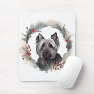 Skye Terrier Weihnachtsmann Festliche Jungfrau Mousepad
