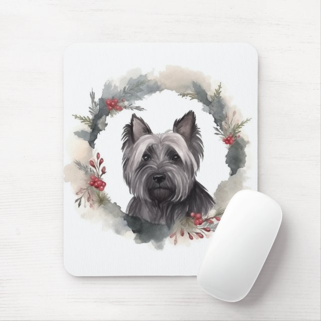 Skye Terrier Weihnachtsmann Festliche Jungfrau Mousepad (Mit Mouse)