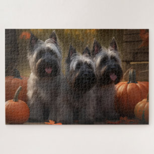 Skye Terrier Welpe Autumn Delight Pumpen Puzzle