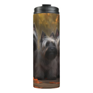 Skye Terrier Welpe Autumn Delight Pumpen Thermosbecher