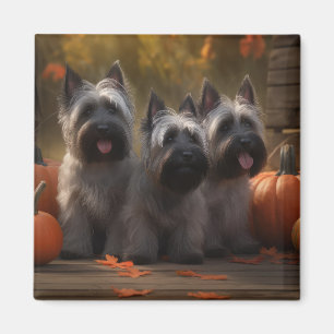 Skye Terrier Welpe Herbstfreude Kürbis Magnet