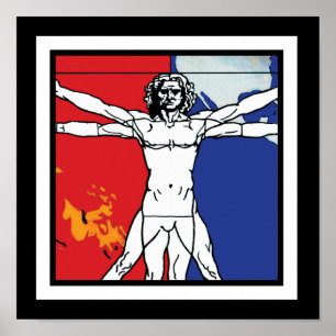 Skylab 2 Vitruvianischer Mensch Missions-Patch-Log Poster