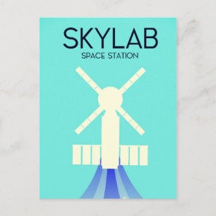 Skylab-Weltraumstation Weltraum Kunst Postkarte