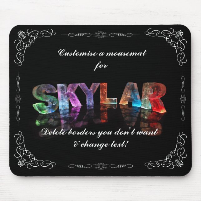 Skylar - das NamensSkylar in 3D beleuchtet Mousepad (Vorne)