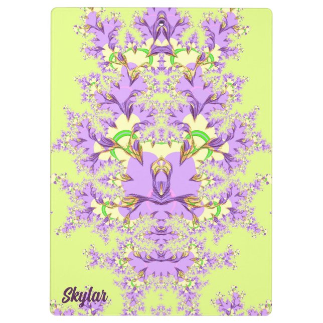 SKYLAR ~ Mauve, gelb, grün Klemmbrett (Rückseite)