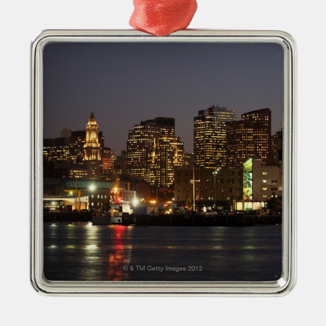 Skyline 4 Bostons, Massachusetts Ornament Aus Metall (Vorne)