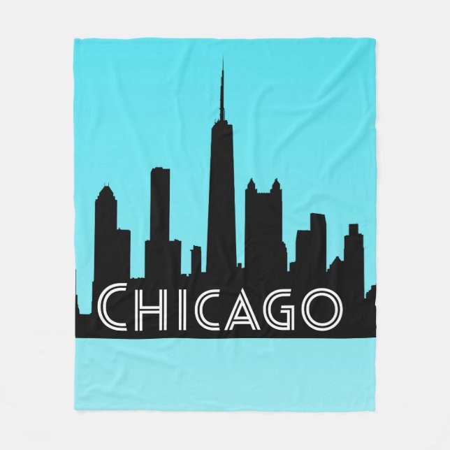 Skyline-Abbildung Chicago Fleecedecke (Vorderseite)