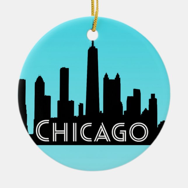 Skyline-Abbildung Chicago Keramik Ornament (Vorne)