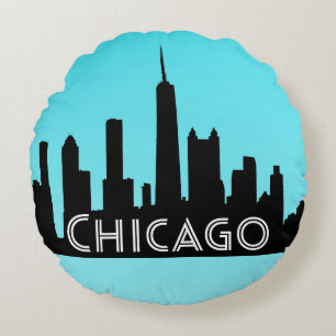 Skyline-Abbildung Chicago Rundes Kissen