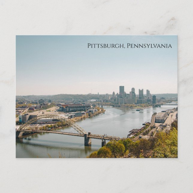Skyline-Ansicht von Pittsburgh Postkarte (Vorderseite)