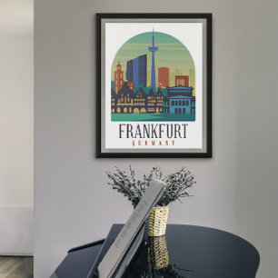 Skyline Architektur Frankfurt Deutschland Poster