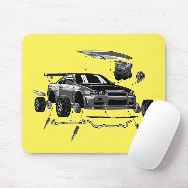 SKYLINE-ASSEMBLY R34 MOUSEPAD (Mit Mouse)