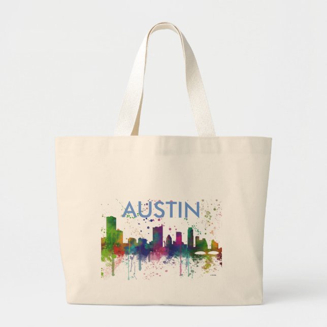 SKYLINE AUSTINS TEXAS JUMBO STOFFBEUTEL (Vorne)