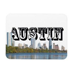 Skyline Austins TX mit Austin im Himmel-Magneten Magnet