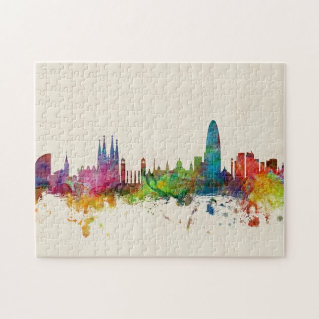 Skyline Barcelonas Spanien Puzzle (Horizontal)