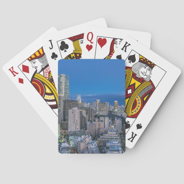 Skyline bei Dämmerung Spielkarten (Rückseite)