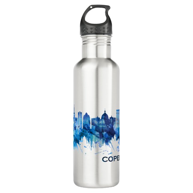 Skyline Blue Edelstahlflasche (Vorderseite)